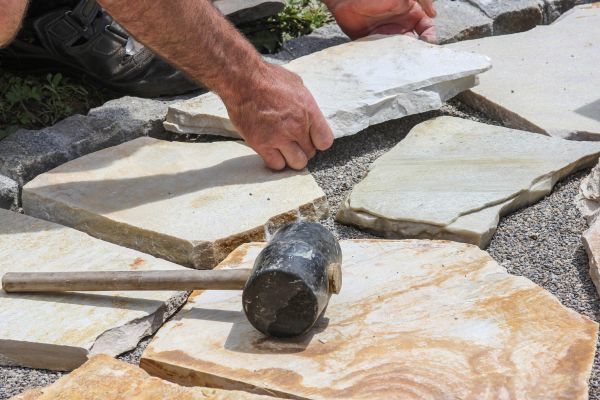Stone Sidewalk Installation in Eagle