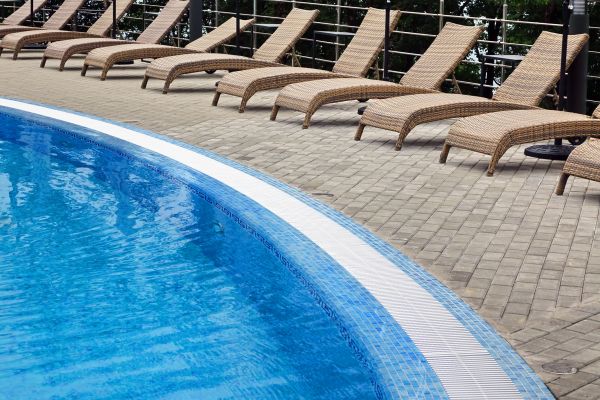 Poolside Hardscaping in Eagle